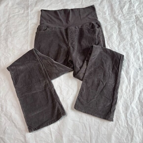GAP Pants - Gap Maternity Gray Bootcut Cords Womens Size 10 Tall Long Corduroy Pants Stretch